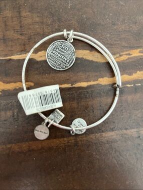 Alex and Ani Silver Positive Word Charm Bangle Bracelet